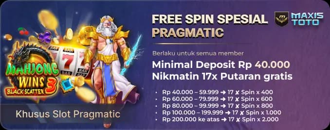 FREE SPIN 17✘ SPESIAL PRAGMATIC